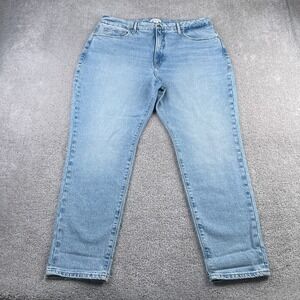Good American Jeans Womens 15 Blue Good Girlfriend High Rise‎ Straight Denim